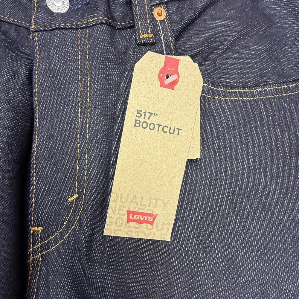 Levis 517 Bootcut Jeans Mens 30x34 Rigid Indigo Blue Denim 00517-0217 NWT